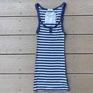 Vintage Y2K Abercrombie & Fitch Striped Long Fitted Stretch Tank Top Henley XS